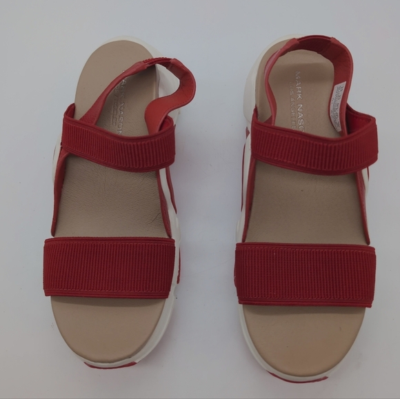 Mark Nason Los Angeles Sz 6.5 Catalina Red / White Women's Sandals - Picture 3 of 10